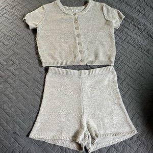 Grey Spring Co Ord short sleeve and shorts